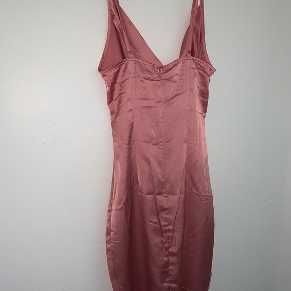 Rose strappy satin cowl midi dress - Picture 2 of 3